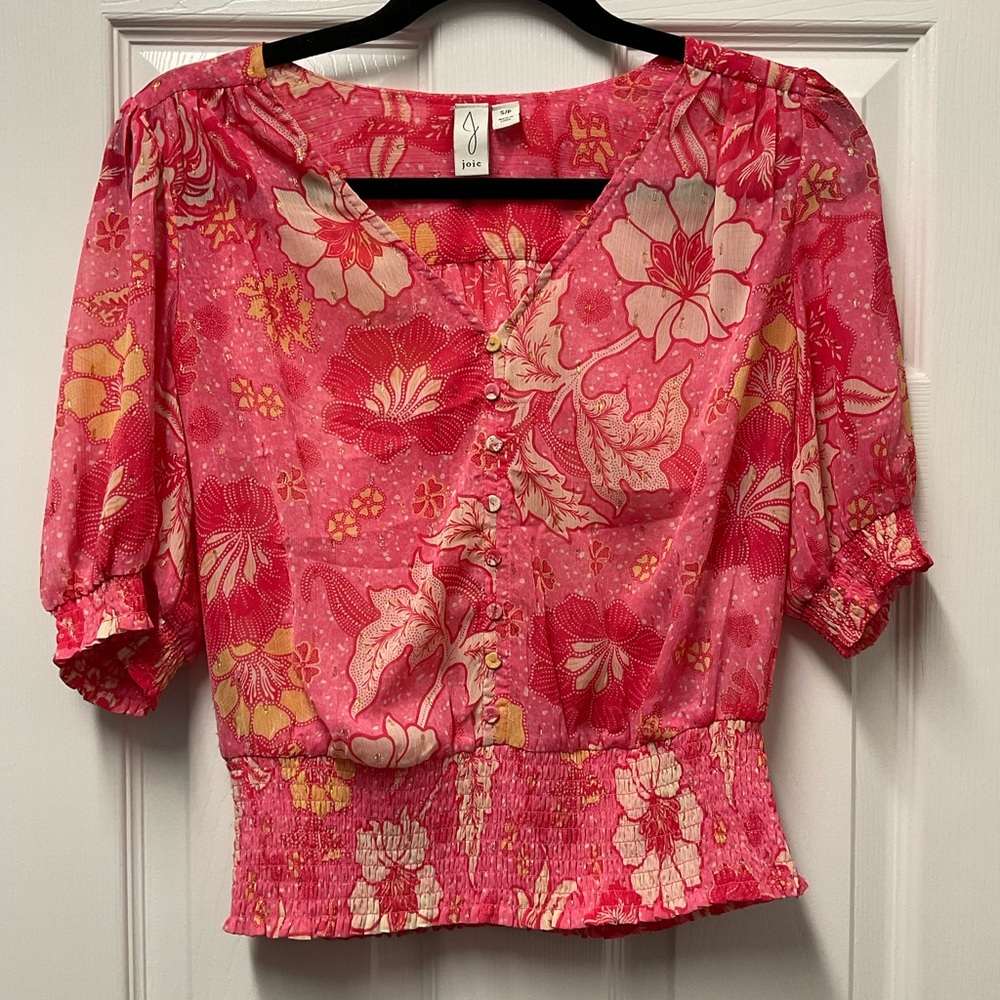 JOIE Top, Pink Print Size Small